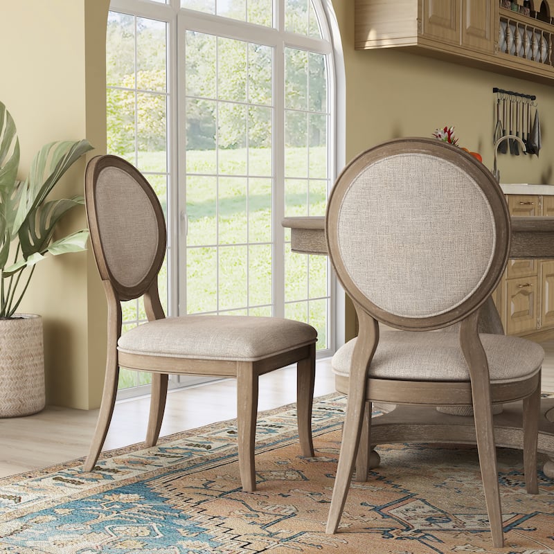 Louland Falls Traditional Wood Padded Dining Chairs by The Gray Barn (Set of 2) - Dark Oak