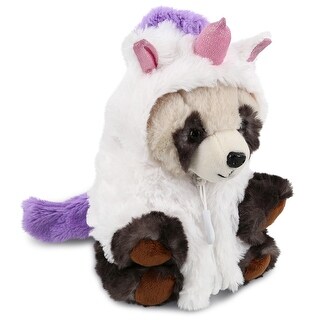 DolliBu Squat Panda Bear Unicorn Plush Stuffed Animal Toy with Outfit - 6.5 inches