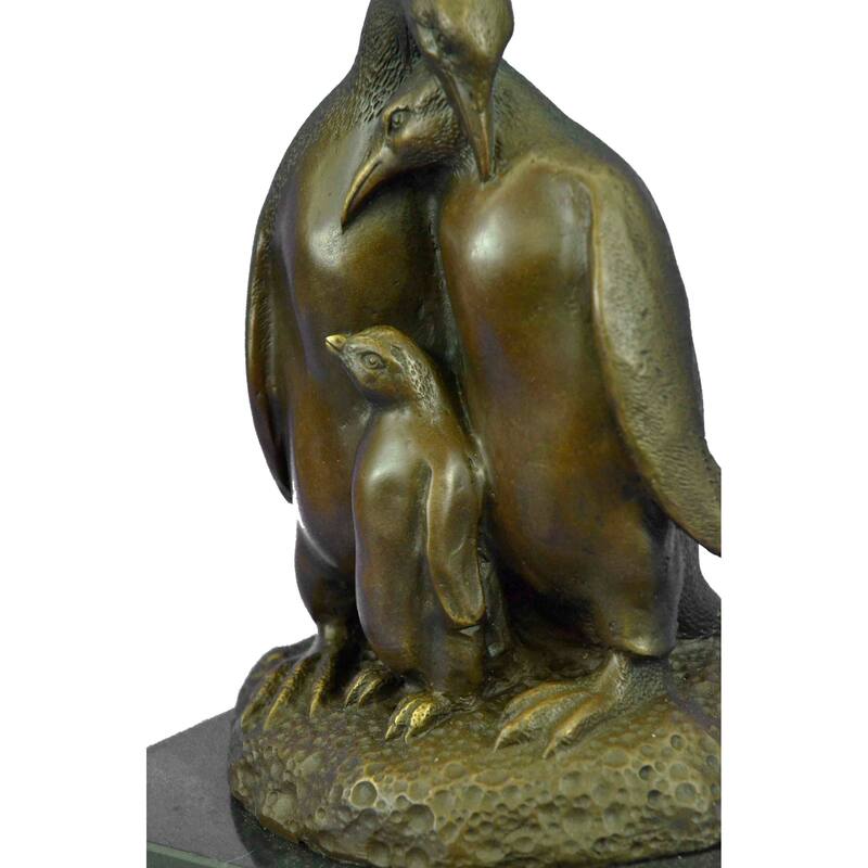 Antarctic Spring Penguins Bronze Sculpture Art Deco Figurine Art Statue Figure