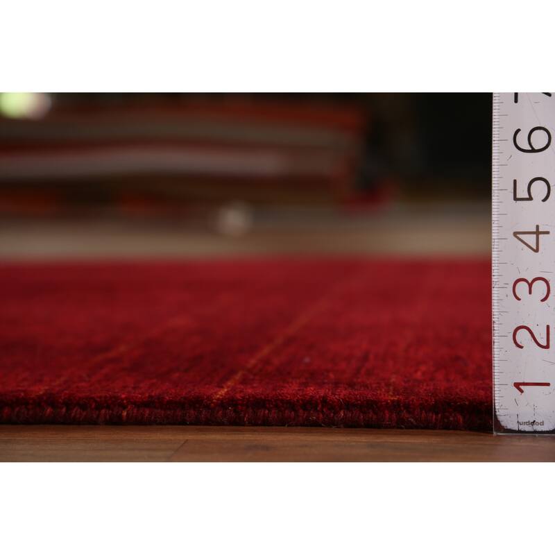 Hand Knotted Oriental 100% Wool Carpet Tribal Tribal Red Gabbeh Area Rug - 8' 0'' X 5' 2''