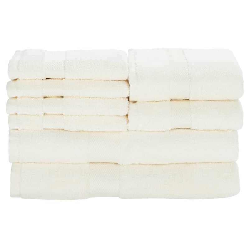 SAFAVIEH Plush 8-Piece Towel Bundle - Ivory