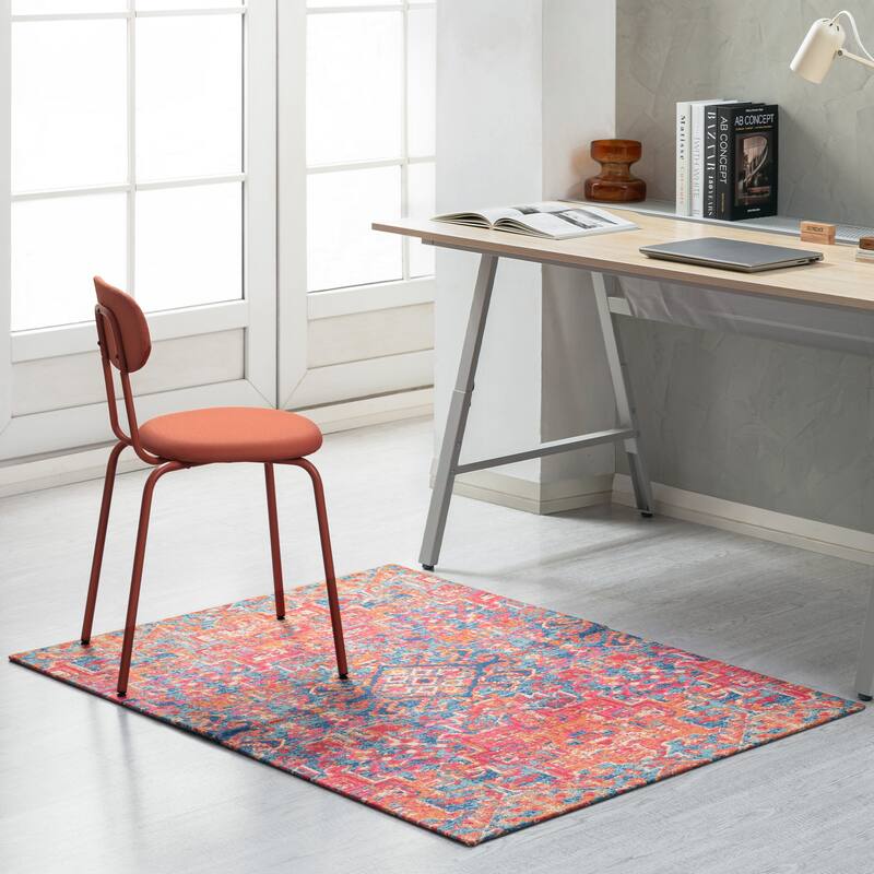 Jani 36"x48" Rug'd Chair Mat-Rug Style Office Chairmat for Carpet & Hard Floors| 0.5" Thick |Non-Slip, Foldable Desk Chair Mat
