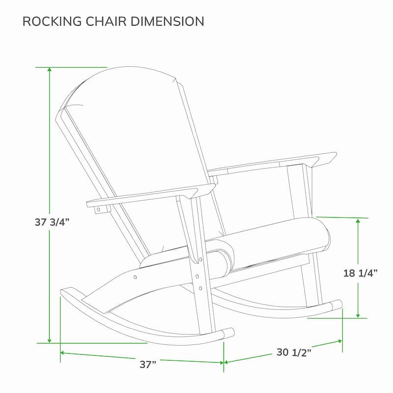 Cambridge Casual Camden Teak Outdoor Rocking Chair with Padded Woven Seat