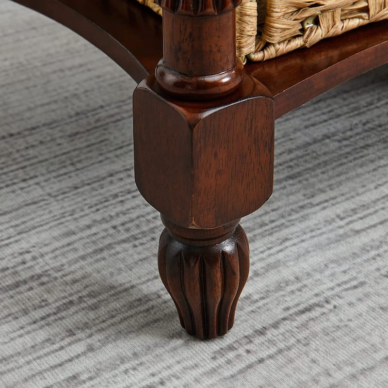 Solid Wood Coffee Table Console Table with Storage Drawer