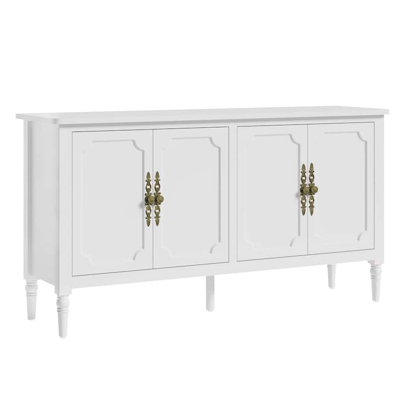 59" W Sideboard Cabinet with Adjustable Shelves and 4 Doors