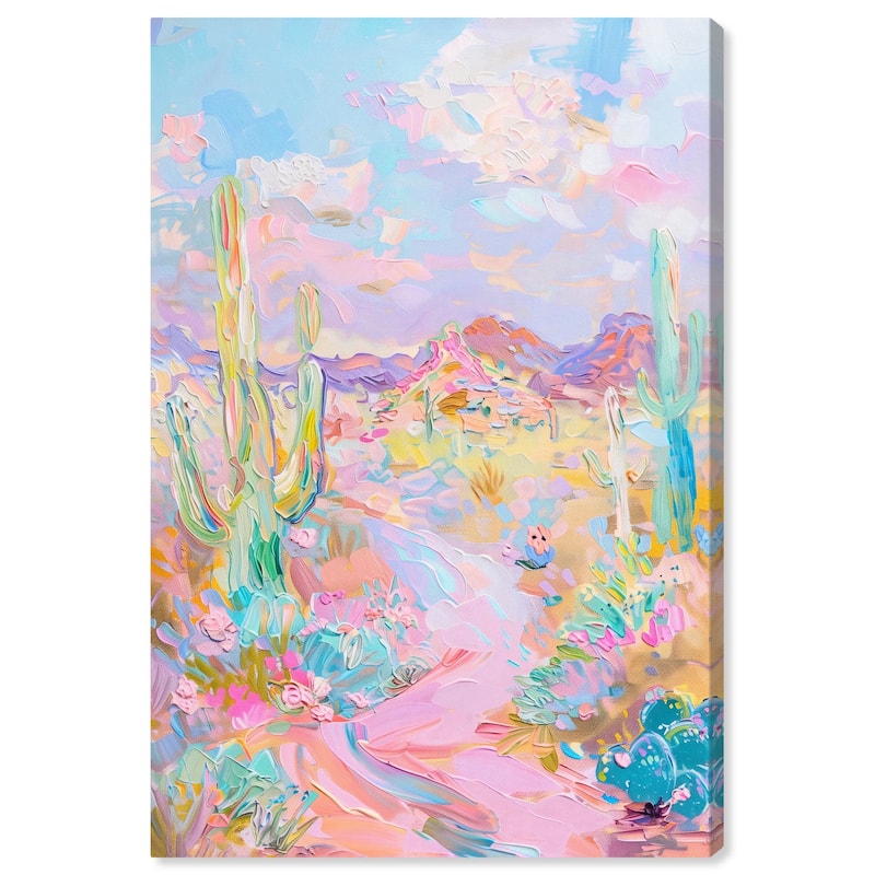 Pink and Teal Landscape Canvas by Art Remedy, Gallery Wrapped - 10" x 15"