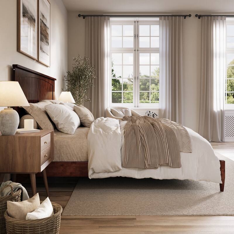 Naples Solid Wood Low Profile Platform Bed