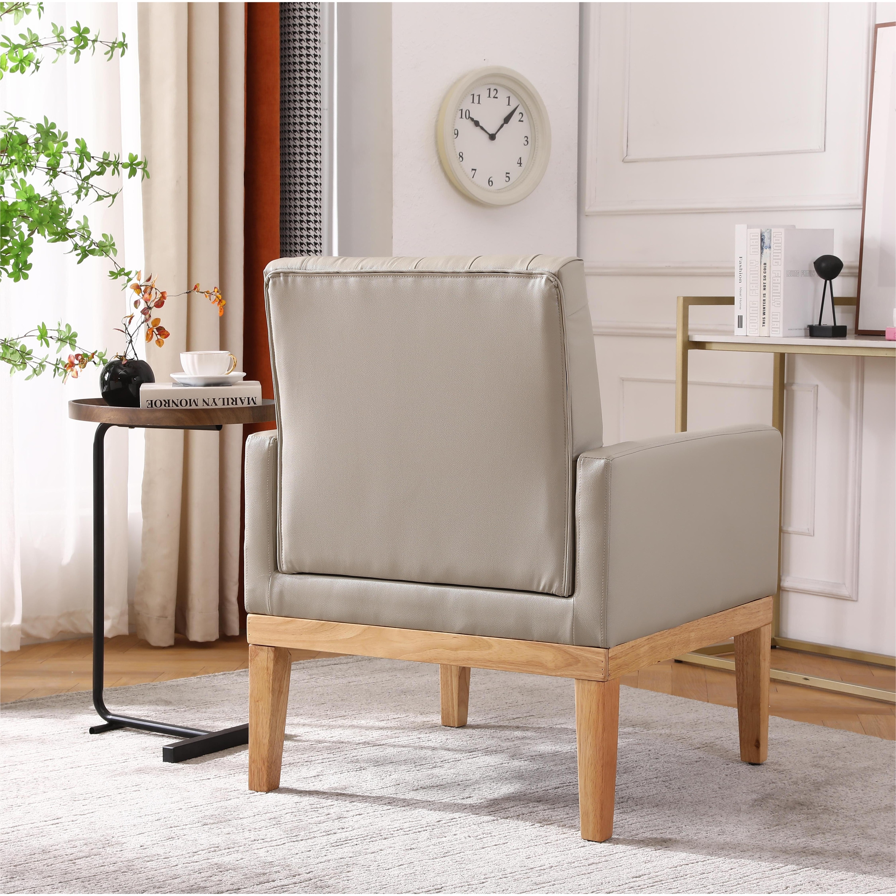 PU Leather Accent Chair Casual Sofa Club Chairs for Livingroom
