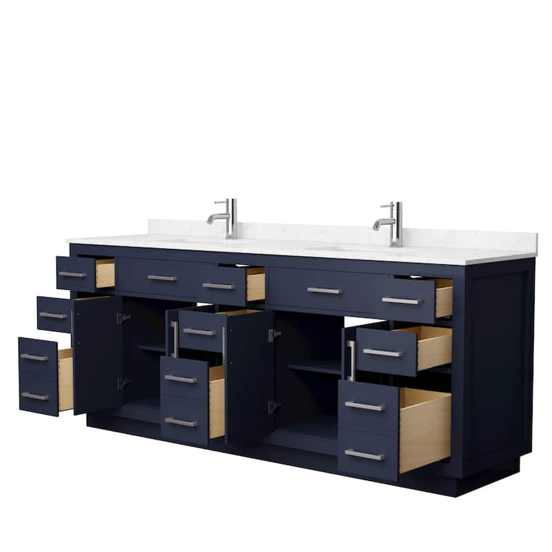 Beckett TK 84-inch Double Vanity, Cultured Marble Top