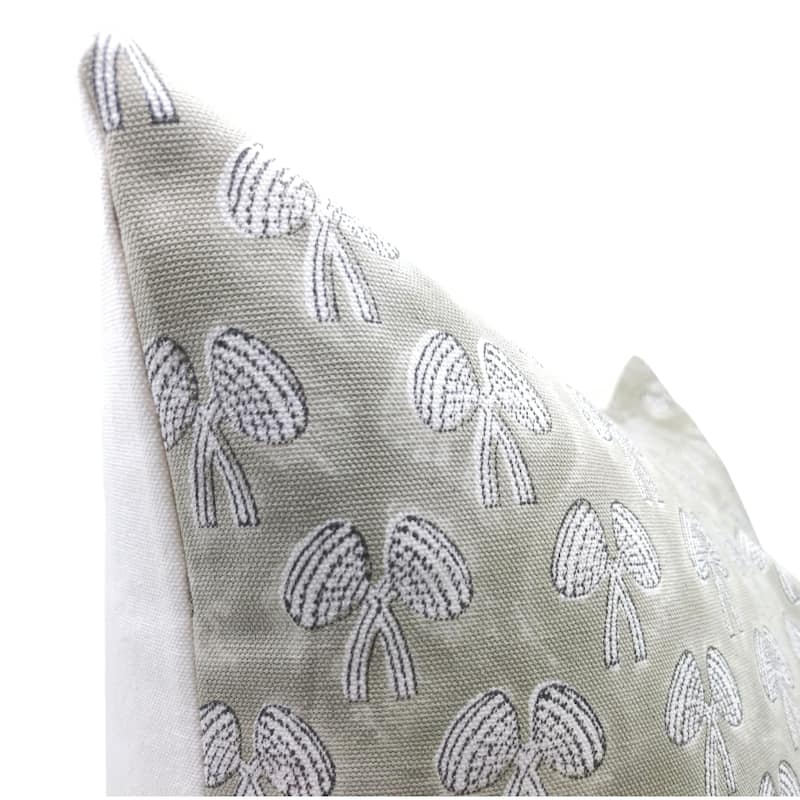 Cotton Bohemian Block print pillow Cover - Mushroom