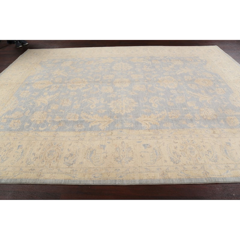 Vegetable Dye Muted Peshawar Chobi Oriental Wool Area Rug Hand-knotted - 8'10" x 11'9"