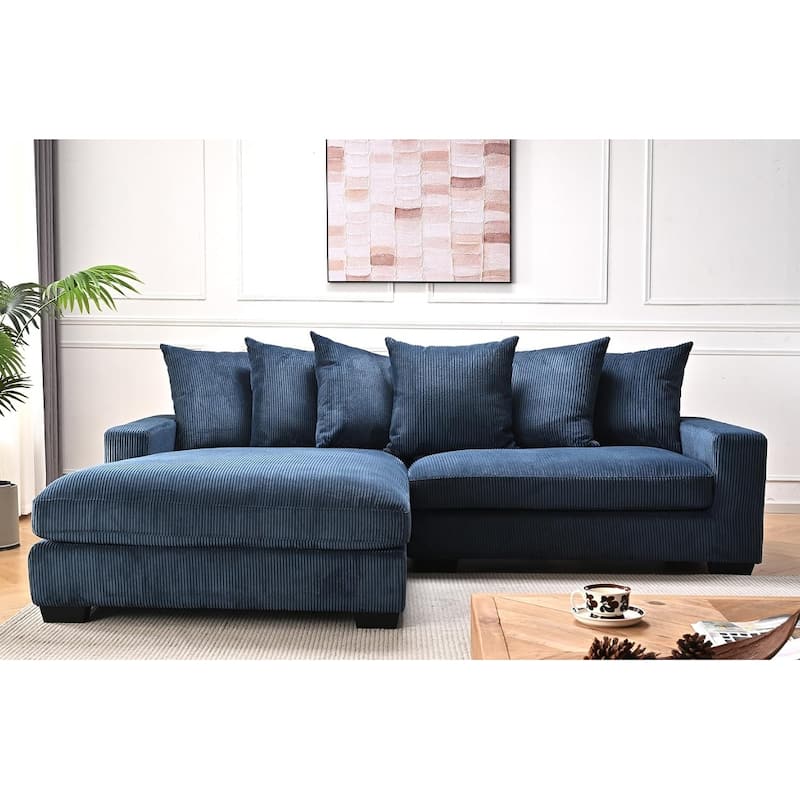 Us Pride Furniture Payan 102.4" Wide Corduroy L-Shape Sectional Sofa