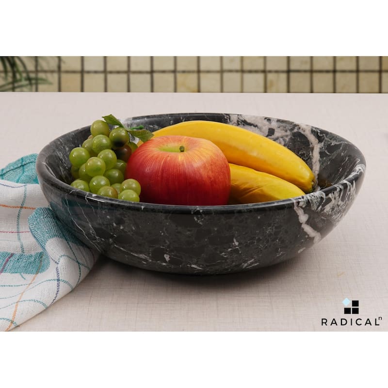 Marble Fruit Bowl 10'Handmade Fruit and Vegetable Holder - Decorative Bowl For Kitchen Counter Décor