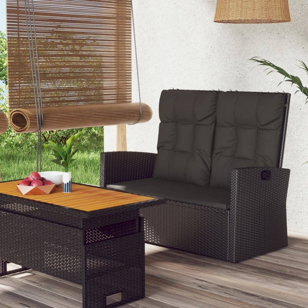 Poly rattan garden bench sales