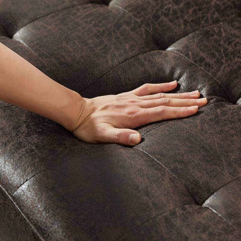 VANOMi 68.9'' Faux Leather Vintage Loveseat