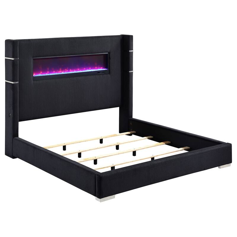 Judah Upholstered Flame Visualizer Bed