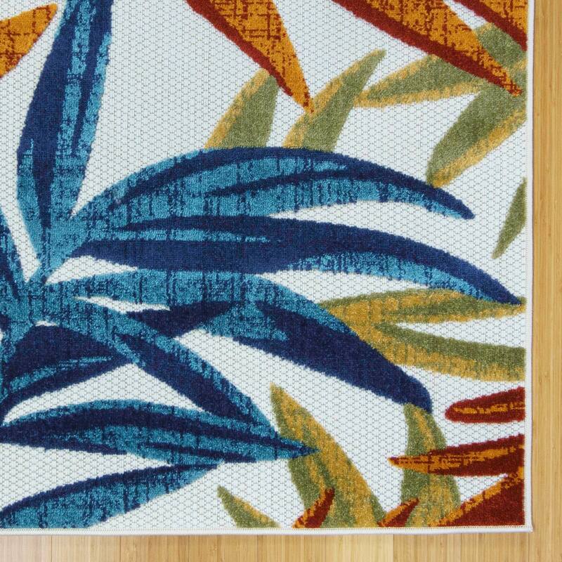 Gertmenian Kalari Modern Bold Multicolored High-Low UV Protected Polypropylene Woven Indoor/ Outdoor Area Rug Collection
