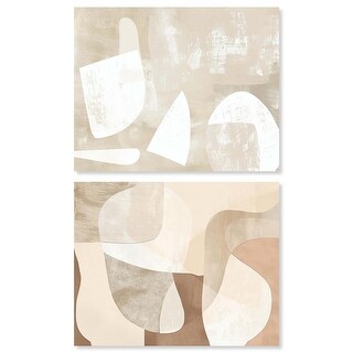 Neutral Harmony Abstracts Boho Art Set of 2 Wrapped Canvas Print by Art ...