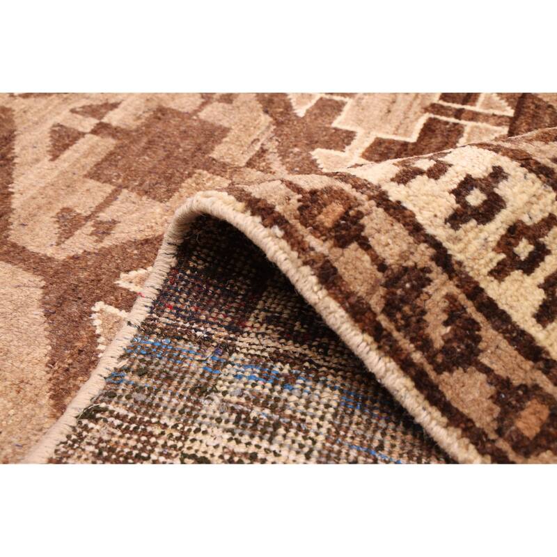 ECARPETGALLERY Hand-knotted Melis Vintage Tan Wool Rug - 4'5 x 12'3