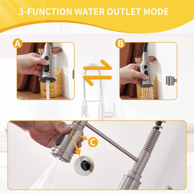 Single Handle Pull Down Sprayer Kitchen Faucet with Touchless Sensor
