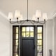 preview thumbnail 24 of 54, Starsky 6-Light Modern Classic Chandelier with White Linen Shades