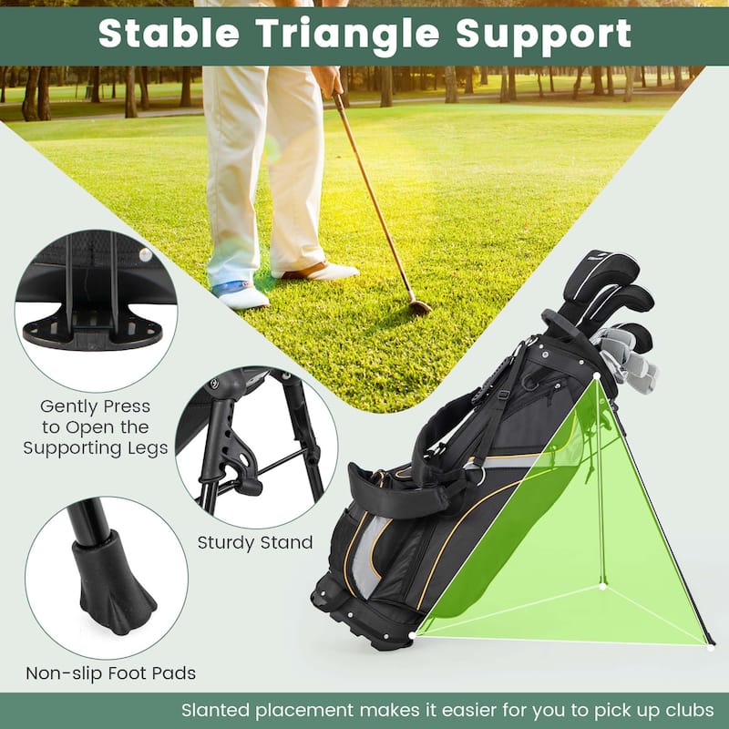 Costway Golf Stand Bag Portable Lightweight Golf Carry Club Bag w/ - See Details
