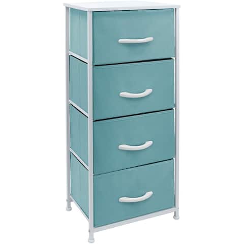 4 Drawer Bedside Nightstand Chest Tower Bedroom Dresser, Pastel Colors