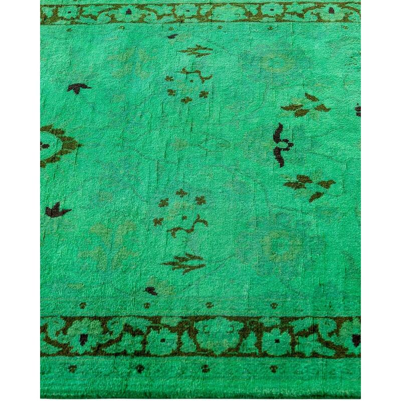 Contemporary Overdyed Wool Hand Knotted Runner - 2' 6" x 10' 2"