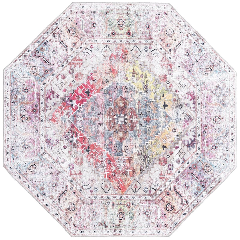 Traditional Tira Collection Area Rug - 7'10"x7'10" Octagon - Multi