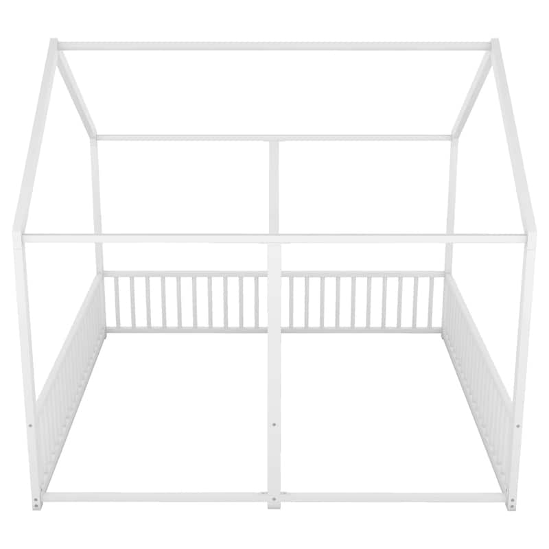 Metal Twin Size House Platform Beds, Two Shared Beds