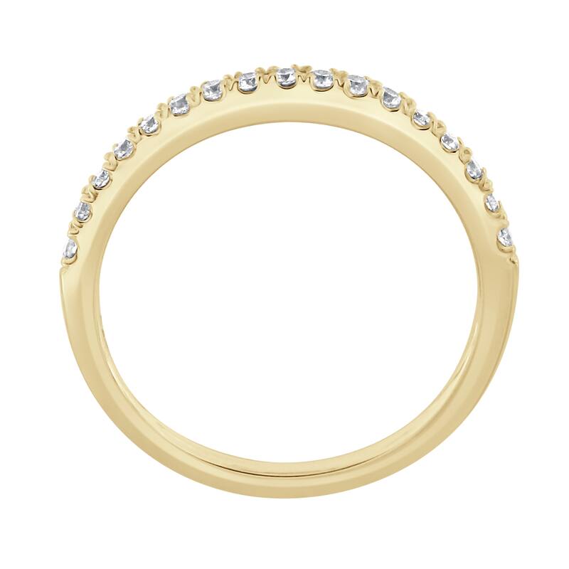 Auriya 14k Gold 1/4ctw Curved Diamond Wedding Band