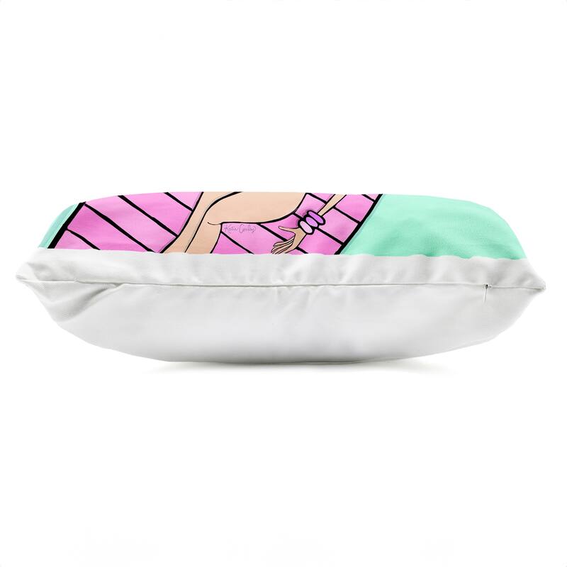 Stupell Trendy Girl on Pool Float Printed Outdoor Throw Pillow Design by Katie Conley