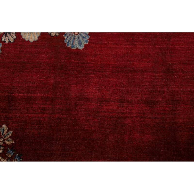Pre-1900 Antique Kerman Ravar Persian Large Red Handmade Wool Carpet - 14'2"x 19'0"