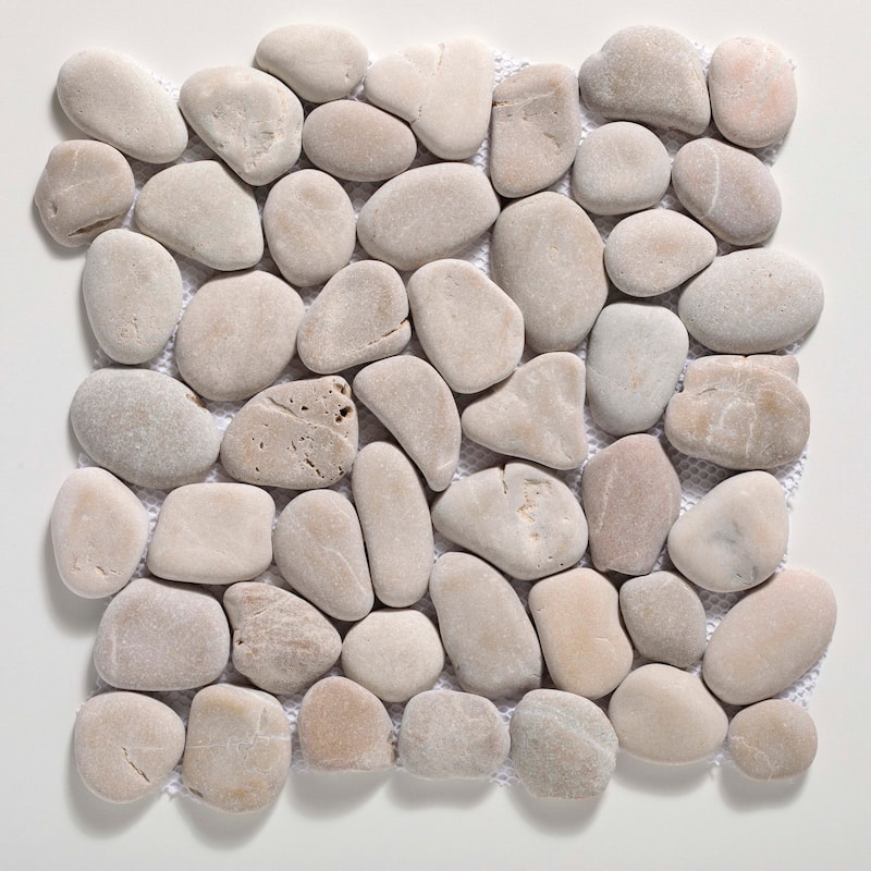 Cruz Bay Studio XP3 Classic Pebble - 11" x 11" Pebble and Rock Floor - Tan Natural