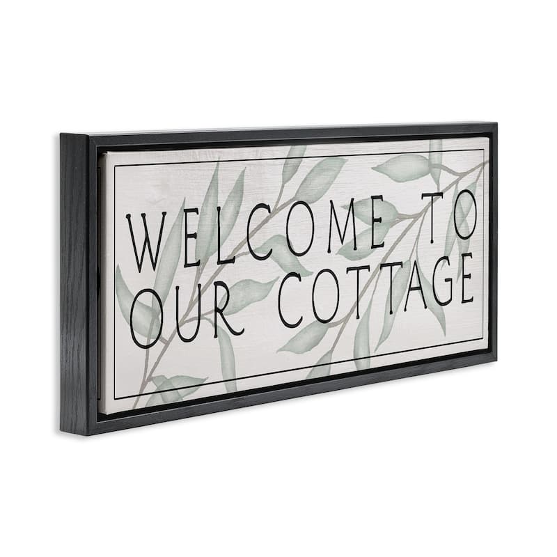Stupell Rustic Cottage Welcome Framed Floater Canvas Wall Art Design By Lil' Rue