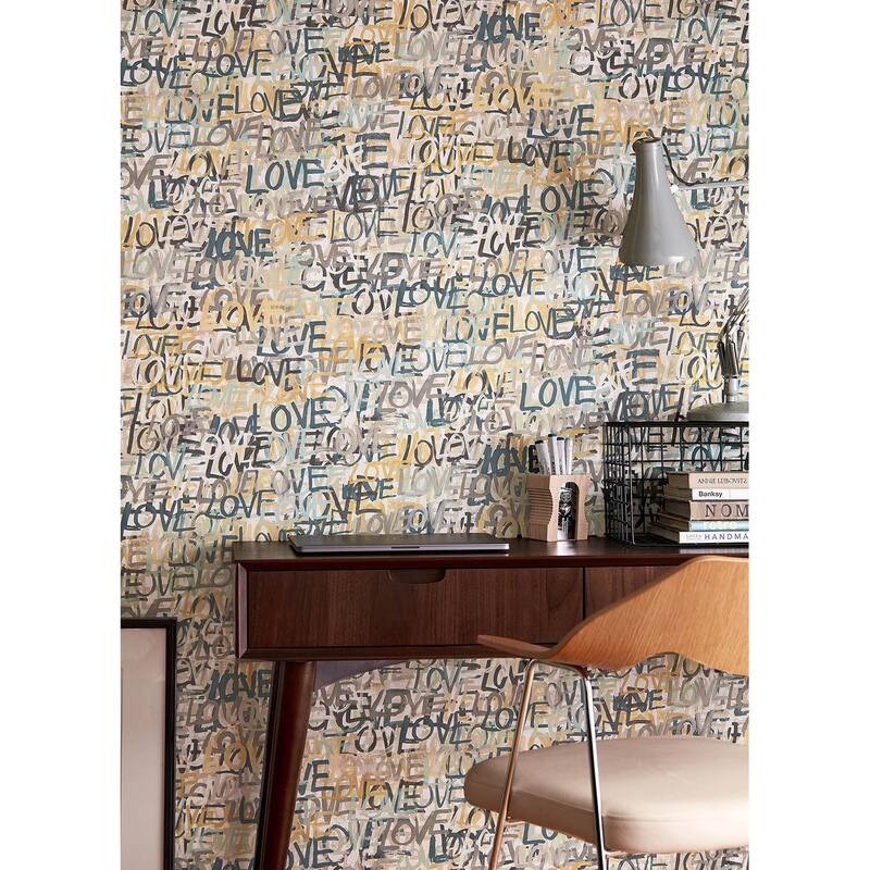 Indio Neutral Love Scribble Wallpaper