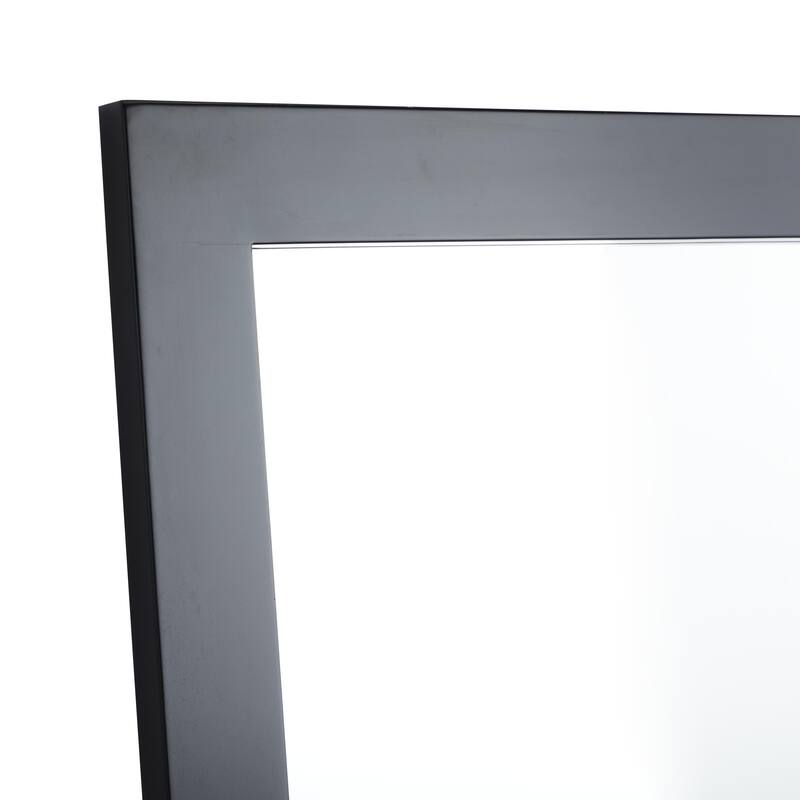 Black Wooden Room Wall Mirror