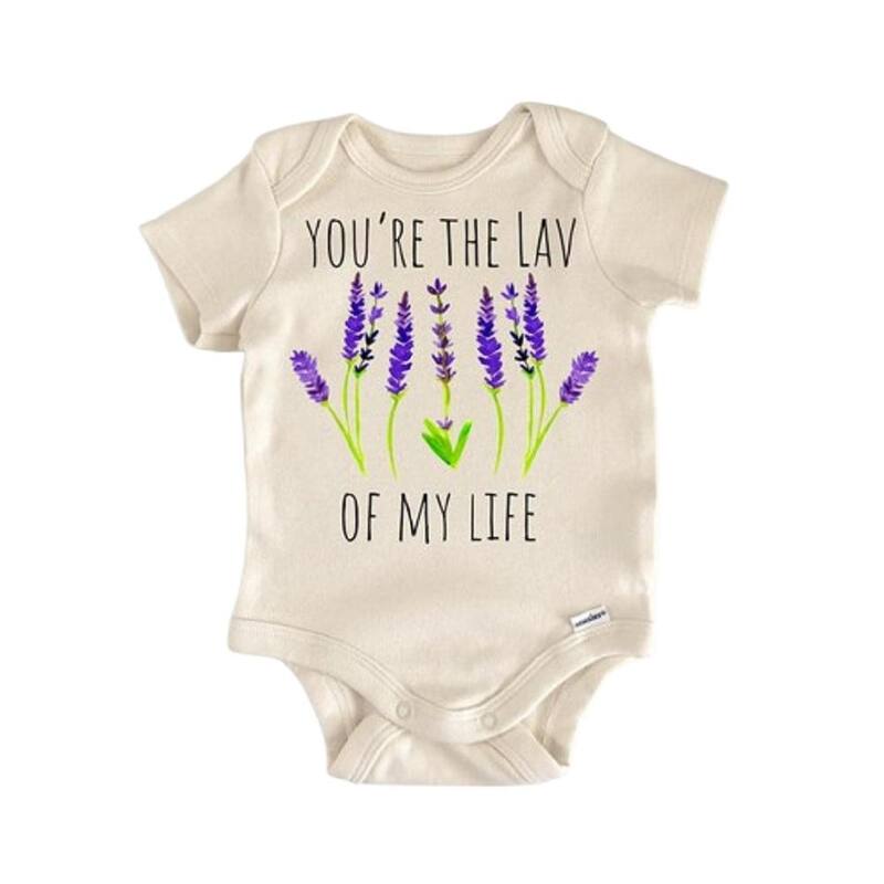 Lavender Floral - Baby Boy Girl Clothes Infant Bodysuit Funny Cute Newborn - Natural - Newborn