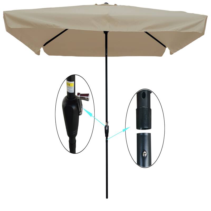 Clihome 10 x 6.5 ft Rectangular Patio Umbrella Outdoor