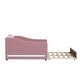 preview thumbnail 9 of 11, Teddy Fleece Frame Daybed Pink Full Sofa Bed wTrundle Side Light Strip