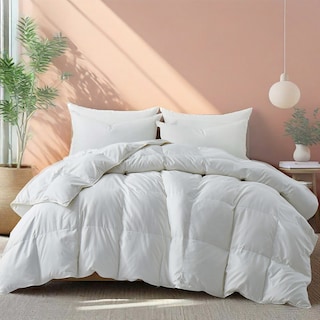 All Season Lightweight & Medium Weight White Goose Feather Down Comforter Duvet Insert