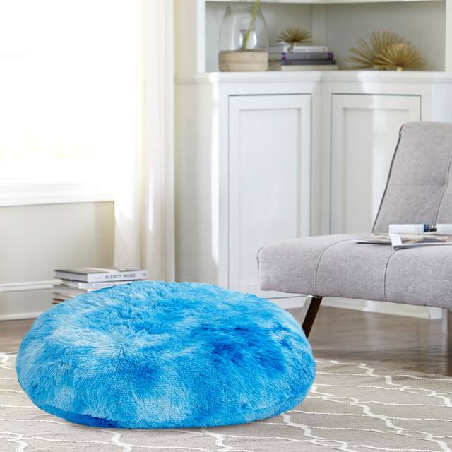 Tempo Home Polar Pouf - Oversized Faux Fur Round Floor Cushion