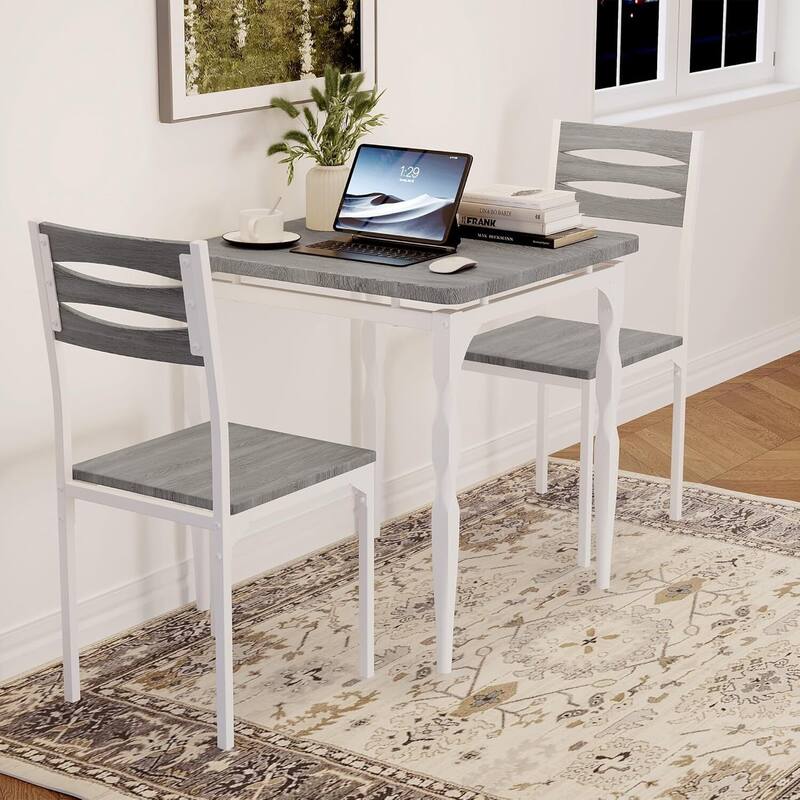 3 Piece Dining Table and Chairs Set for Dining Room Kitchen Apartment