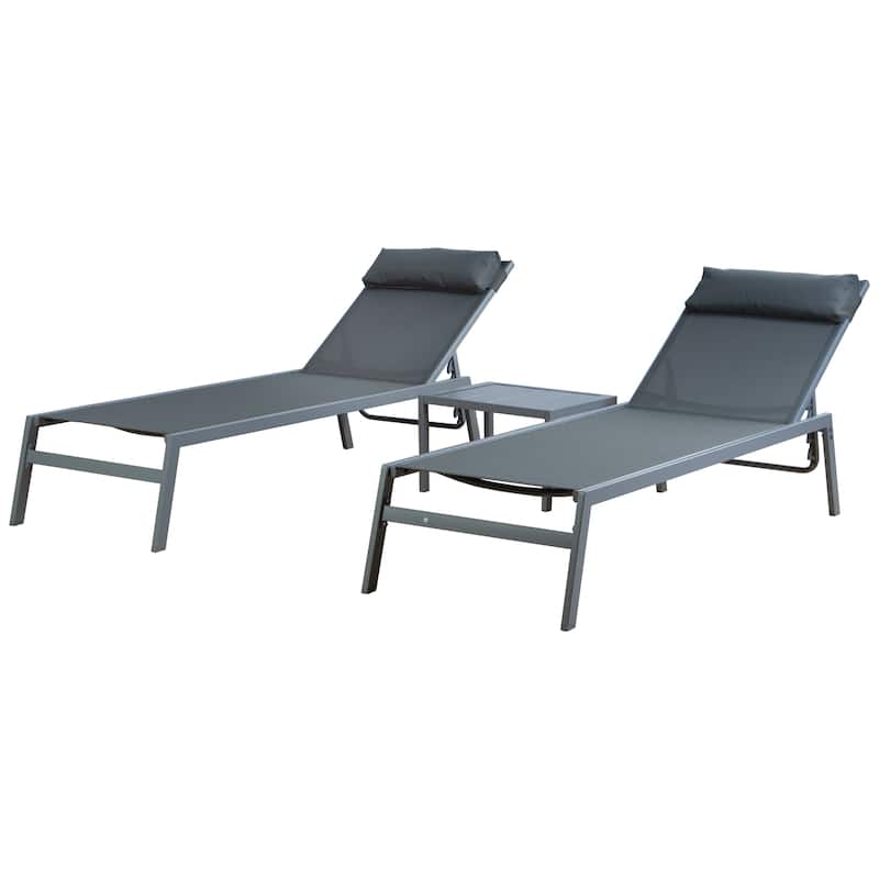 Kozyard Wilson Adjustable Wrought Iron Frame Seat Chaise Lounge Chair (2 Pack)