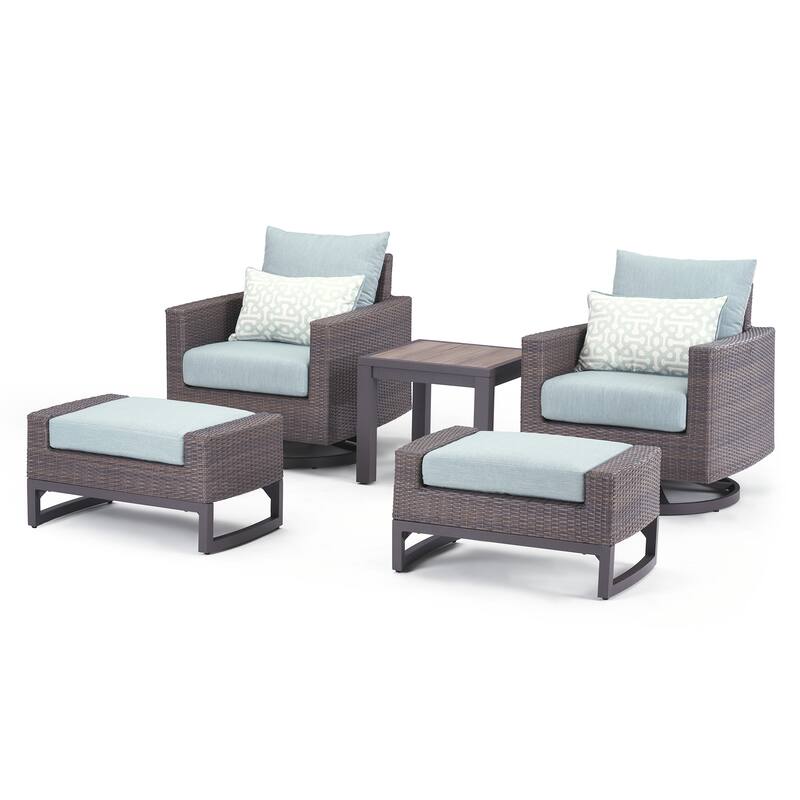 Milea 5 Piece Sunbrella Outdoor Patio Club Seating Set