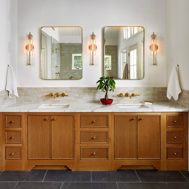 19.53" Single Wall Sconce with Glass Cylinder Shade - W3.54"