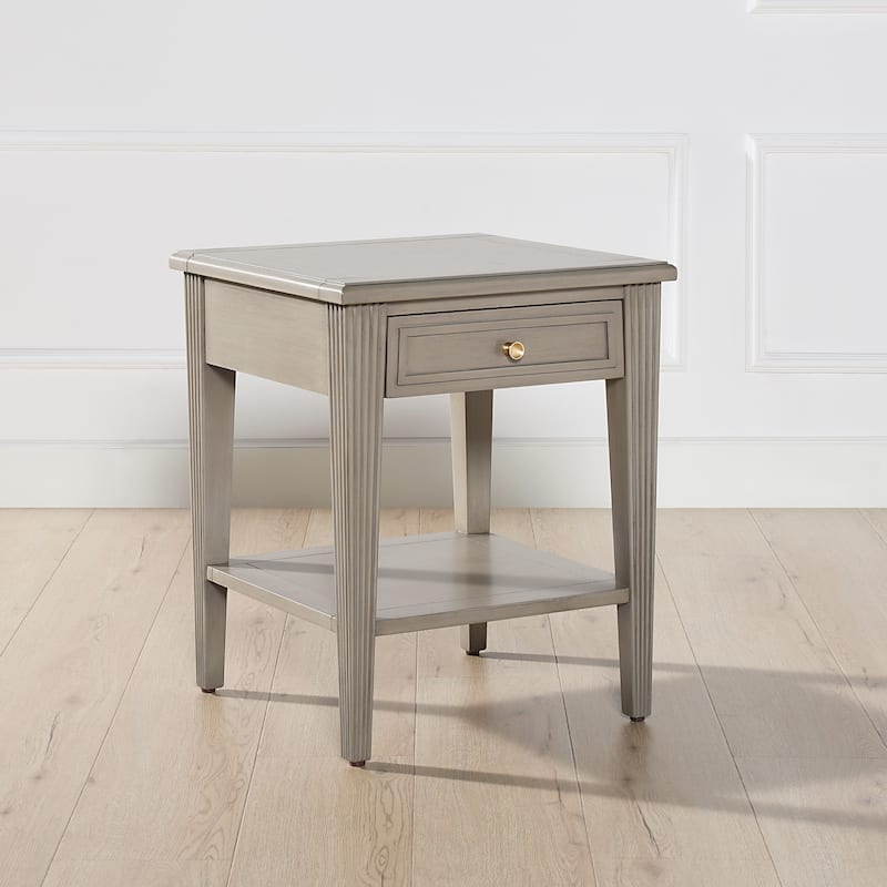 Jennifer Taylor Home Dauphin Storage Side Table - Grey Cashmere Wood - Wood/Veneer