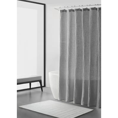 Vera Wang Marled Waffle Solid Shower Curtain