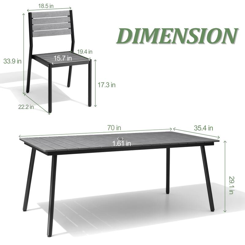 VredHom 7/9-Piece Outdoor Patio Dining Set with Stackable Chairs