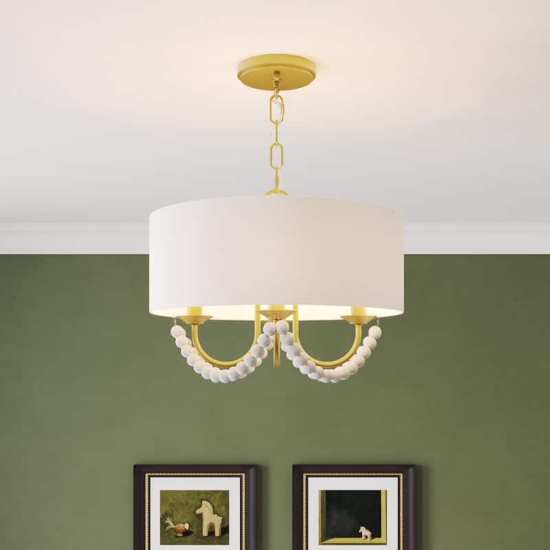 Acroma - 4 Light Steel Dimmable Drum Chandelier - N/A